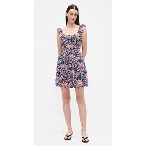 Gap Women's Large Floral Bubble Mini Shirtdress 100% Cotton #814244
